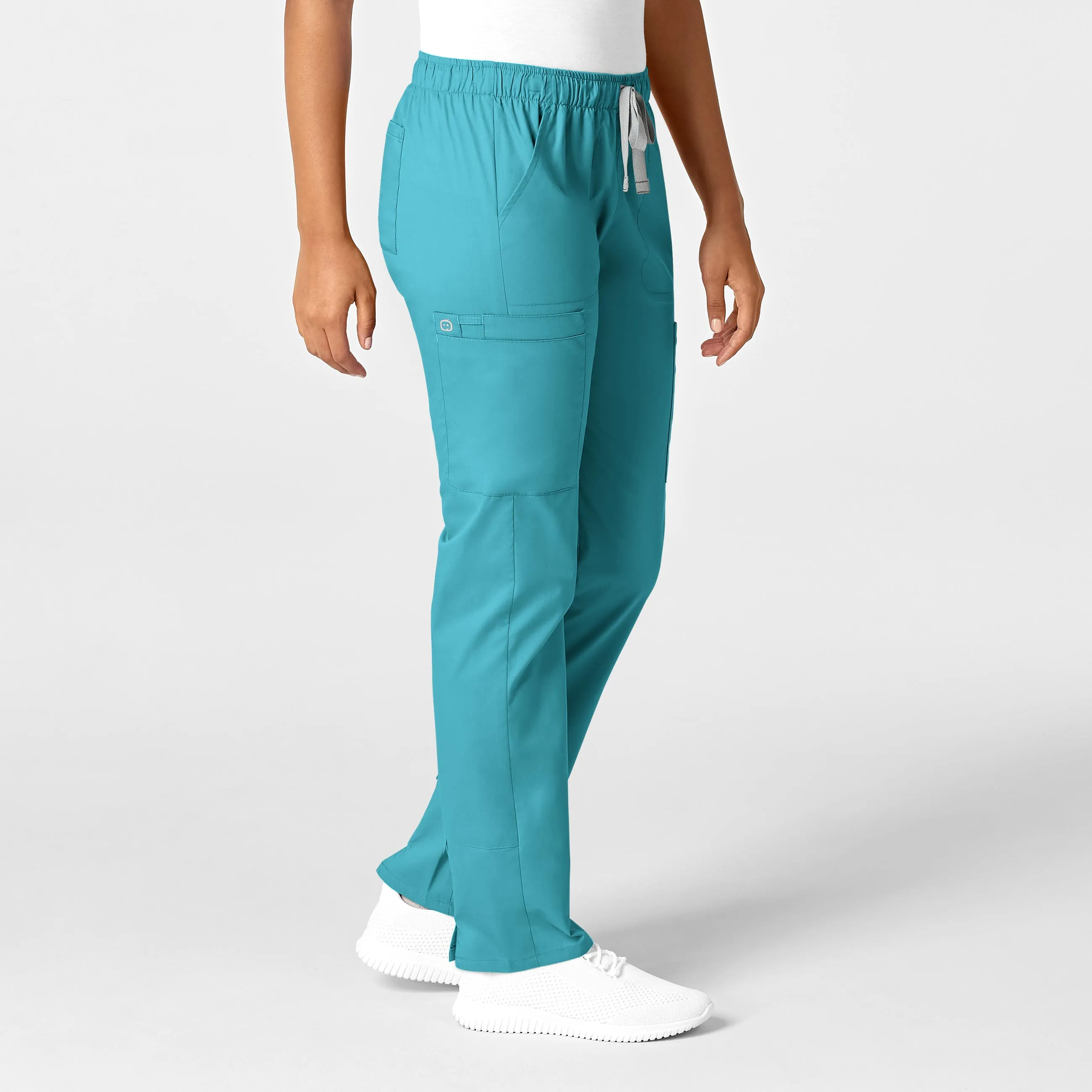 WonderWORK Women's Convertible Slim Leg Scrub Pant - Teal Blue