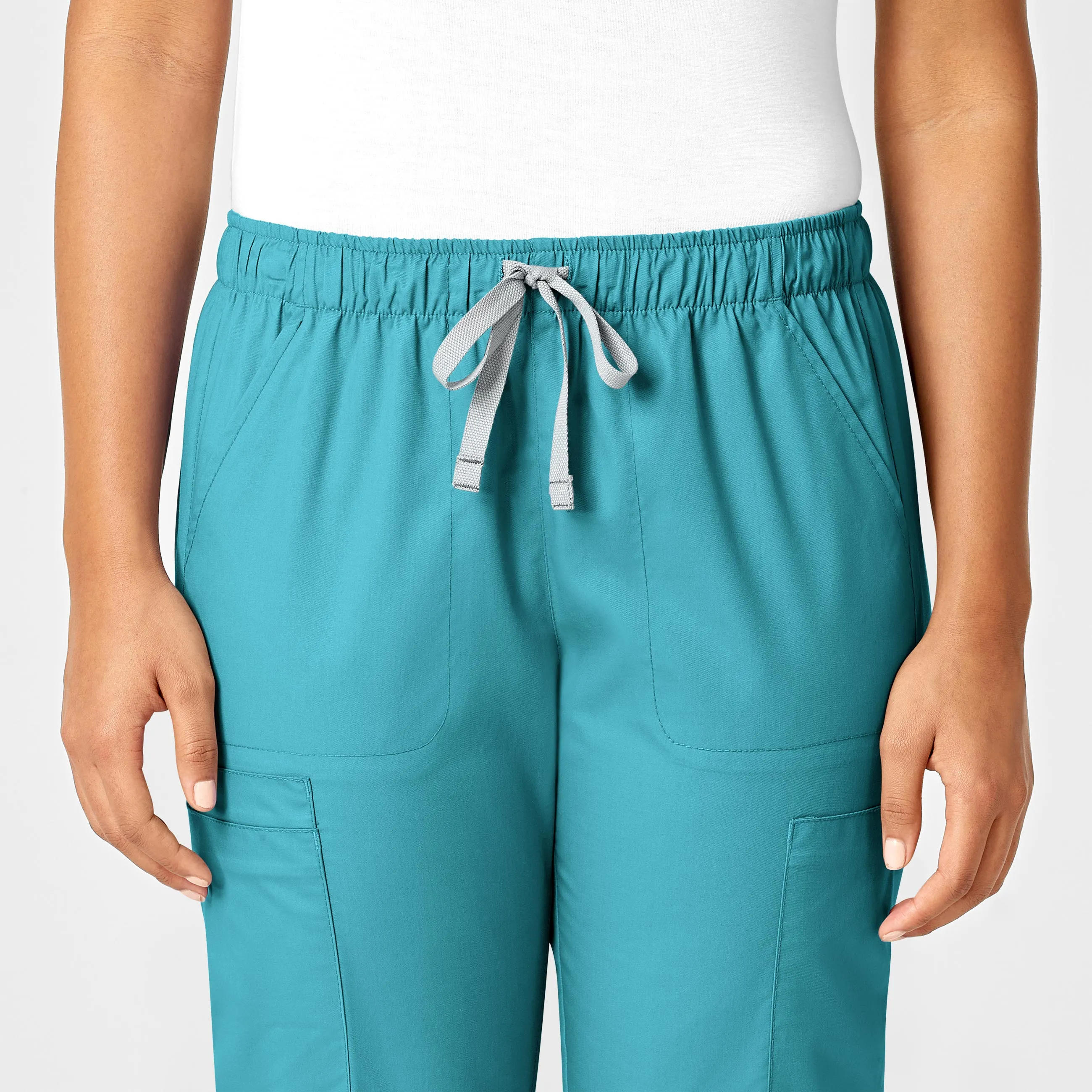 WonderWORK Women's Convertible Slim Leg Scrub Pant - Teal Blue