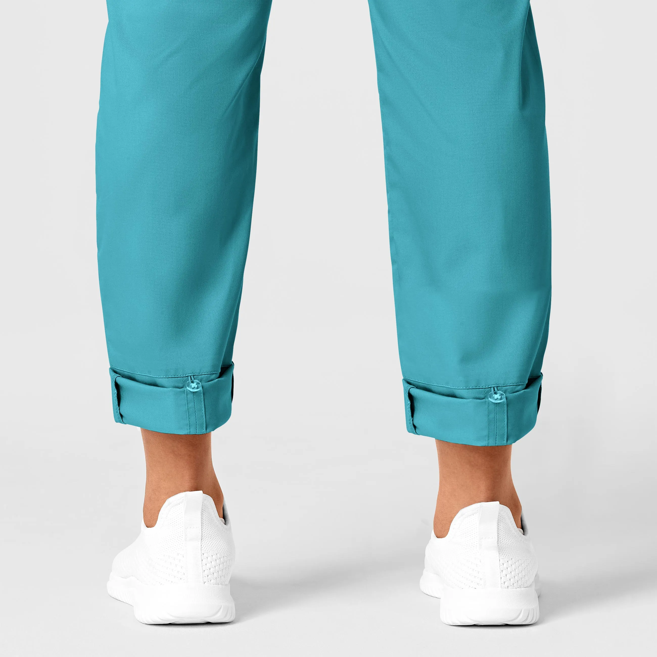 WonderWORK Women's Convertible Slim Leg Scrub Pant - Teal Blue