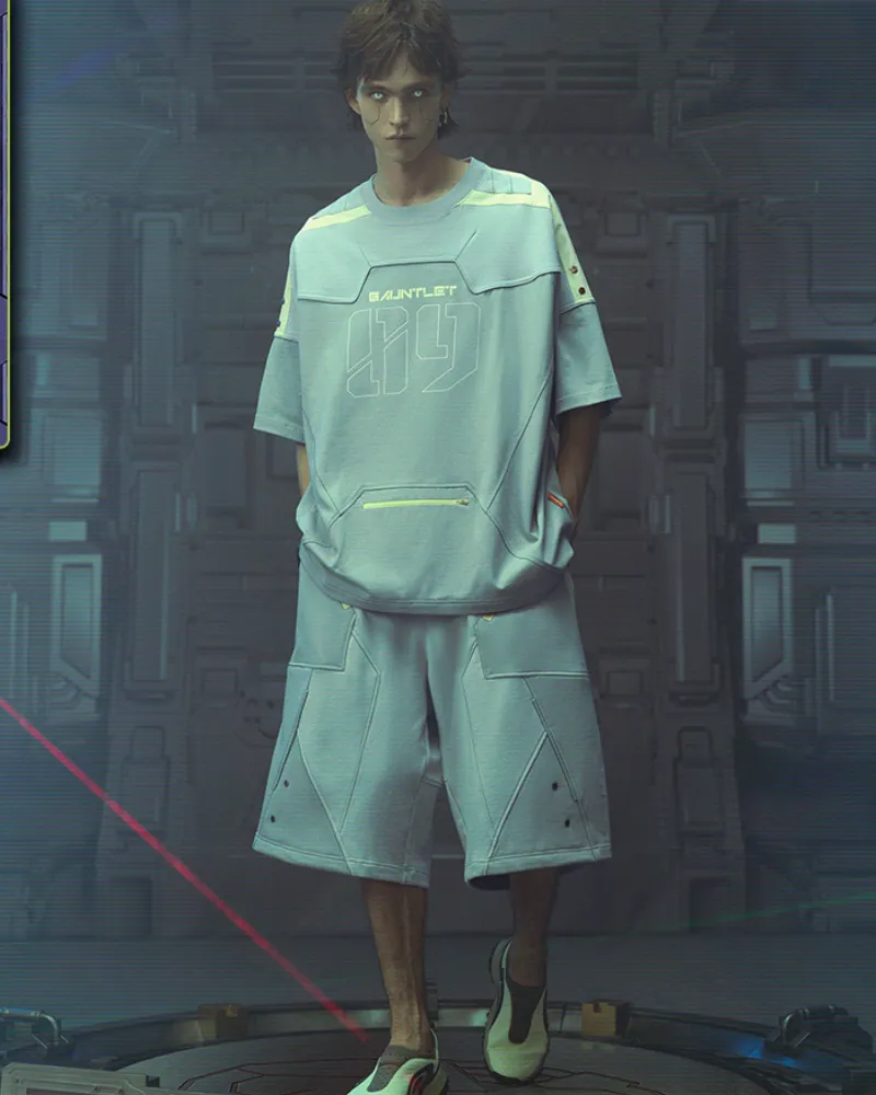 XIPHEVIL Cyberpunk Outfits Star Alliance Sports Shorts